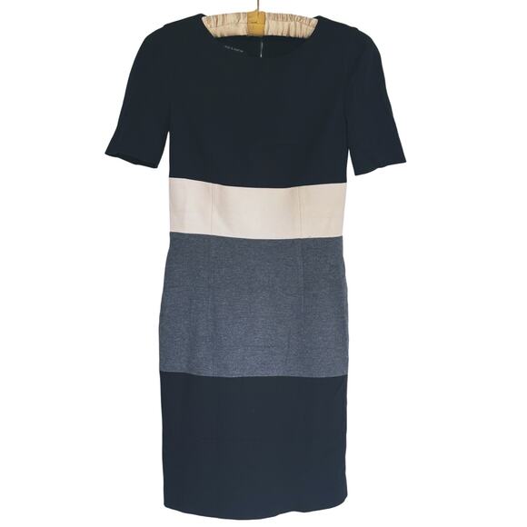 Judith & Charles Striped Knit Sheath Sweater Dress Size 2 Black White Career - Picture 2 of 7